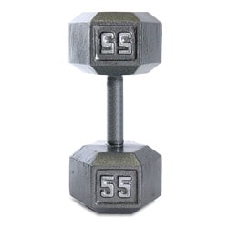 CAP Barbell 55 lb Grey Cast Iron Hex Dumbbell-Image