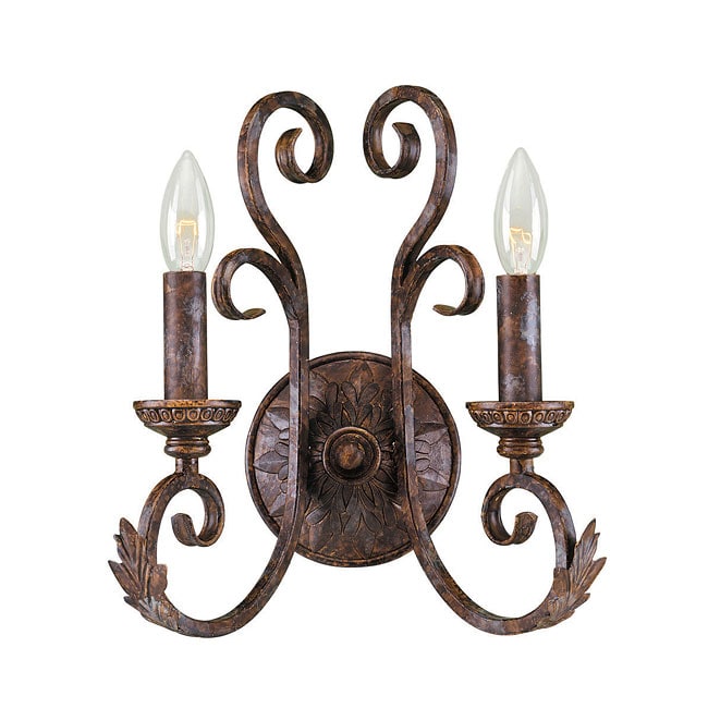 Medici Collection 2-light Oxide Bronze Finish Wall Sconce - 13923234 - Overstock.com Shopping ...