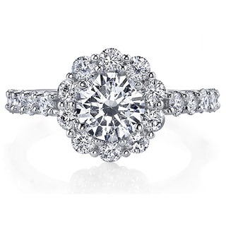 18k White Gold 2ct TDW Certified Diamond Engagement Ring (I, SI3)