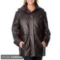 Excelled Women's Plus Size Black Leather Anorak
