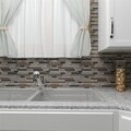 SomerTile 11.75x11.75-in Reflections Piano Stonehenge Glass and Stone Mosaic Tile (Pack of 5)