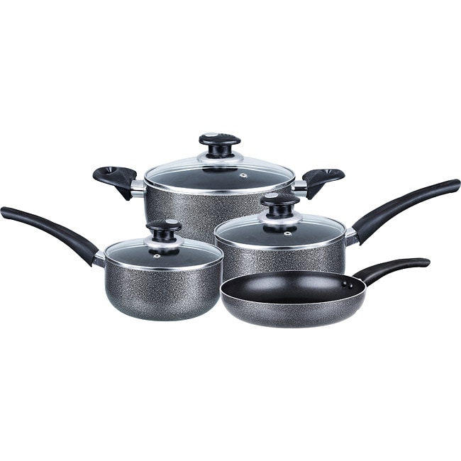 Brentwood 7-piece Nonstick Grey Aluminum Cookware Set
