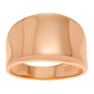 Journee Collection Women's High-polish Sterling Silver Tapered Concave Band Ring