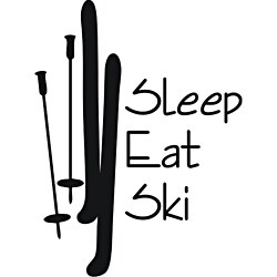 'Sleep Eat Ski' Vinyl Art Quote-Image