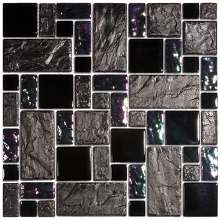 SomerTile 11.75-in Oasis Versailles Iris Glass/ Ceramic Mosaic Tiles (Pack of 10)