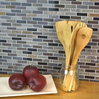 (^.^)/  SomerTile 12x11.75-in Reflections Subway Stonehenge Glass and Stone Mosaic Tile (Pack of 10)