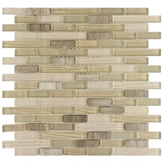 See Reviews SomerTile 12x11.75-in Reflections Piano Sahara Glass and Stone Mosaic Tile (Pack of 10)