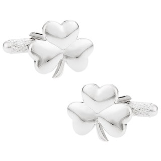 Cuff Daddy Silvertone Clover Cuff Links