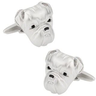Cuff Daddy Silvertone Bulldog Cuff Links