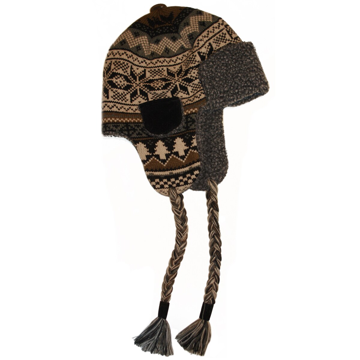 Muk Luks Men's Traditional Knit Button Top Trapper Hat