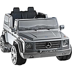 Two-seater silver 12v mercedes benz g55 amg ride-on #5