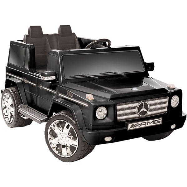 Two-seater silver 12v mercedes benz g55 amg ride-on