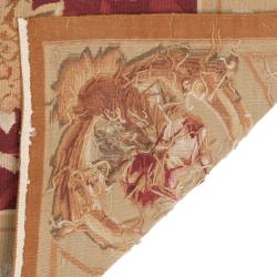 Hand-knotted French Aubusson Beige Wool Rug (6' x 9')