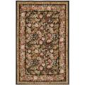 Hand-knotted French Aubusson Weave Black Wool Rug (4' x 6')