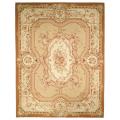 Hand-knotted French Aubusson Beige/ Ivory Wool Rug (6' x 9')