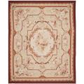 Hand-knotted French Aubusson Ivory Wool Rug (9' x 12')