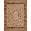 Hand-knotted French Aubusson Taupe Red Wool Rug (8' x 10')