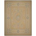 Hand-knotted French Aubusson Weave Gold Beige Wool Rug (12' x 18')