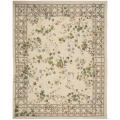 Hand-knotted French Aubusson Weave Ivory Wool Rug (6' x 9')