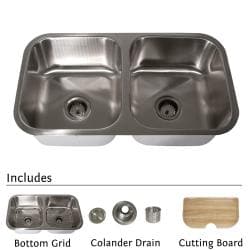 Highpoint Collection Stainless Steel 33-inch Undermount 50/50 2-bowl Kitchen Sink