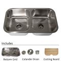Highpoint Collection Stainless Steel 33-inch Undermount 50/50 2-bowl Kitchen Sink