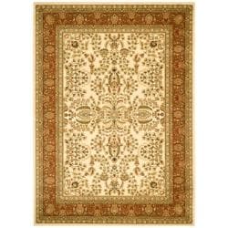 Lyndhurst Collection Oriental Ivory/ Rust Rug (5'3 x 7'6)