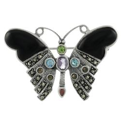 Sterling Silver Marcasite Butterfly Pin