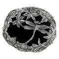 Sterling Silver Black Onyx Dragonfly Oval Pin