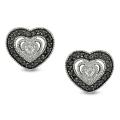 10k White Gold 1/6ct TDW Black and White Diamond Earrings (H-I, I2-I3)