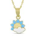 14k Yellow Gold Sunburst Baby Necklace