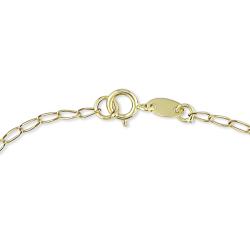 14k Yellow Gold Cubic Zirconia and Flower Charm Baby Bracelet
