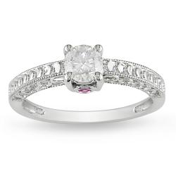 Miadora 14k Gold 1/2ct TDW Diamond and Sapphire Engagement Ring (H-I, I2-I3)