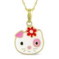 14k Yellow Gold Kitty Baby Necklace