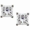 14k White Gold 3/4ct TDW Certified Diamond Stud Earrings (H-1, SI1-SI2)