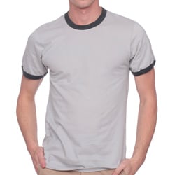 American Apparel Fine Jersey Ringer Short Sleeve T-Shirt (Small)-Image