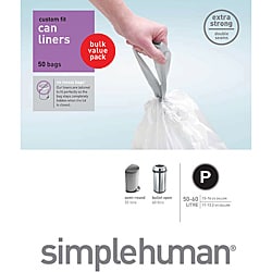 simplehuman Custom Fit 13 to 16-gallon Trash Can Liners (Pack of 50)-Image