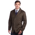 United Face Men's Vintage Brown Leather 3-button Blazer Jacket