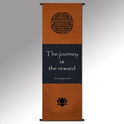 Compare Price Taoist Proverb 'The Journey is the Reward' Cotton Scroll (Indonesia)