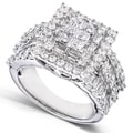 14k Gold 2ct TDW Diamond Princess Cut Halo Ring