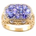 Michael Valitutti 14k Gold Tanzanite and 1/10ct TDW Diamond Ring (I-J, I1-2)