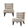 Bella Slipper Chairs with Pillows (Set of 2)