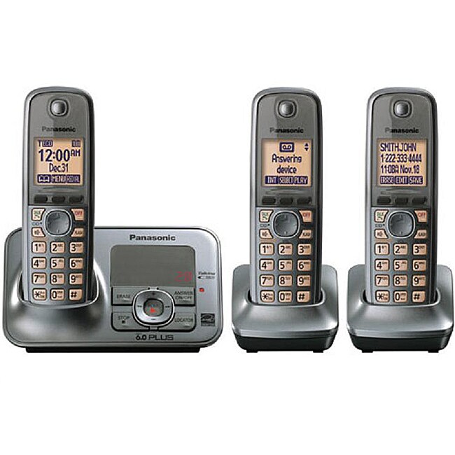Panasonic KX-TG4133M DECT 6.0 Cordless Phone Digital Answering System with 3 Handsets (Refurbished)