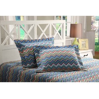 Blue ZigZag 3-piece Quilt Set