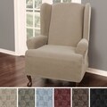 Maytex Stretch Pixel 1-piece Wing Chair Slipcover