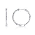 14k White Gold 1/2ct TDW Diamond 23MM Hoop Earrings (I-J, I2-I3)