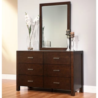 (>_<)  Abbyson Living Hamptons 6-drawer Dresser with Mirror