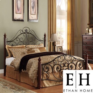 ETHAN HOME Madera Graceful Scroll Bronze Iron Full-size Metal Bed