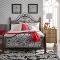 ETHAN HOME Madera Deco Scrollwork Queen Size Metal Bed