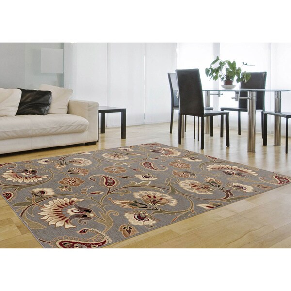 Infinity Collection Blue Area Rug (5'3 x 7'3) Overstock Shopping