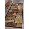 Infinity Collection Brown Area Rug (2'7 x 7'3)